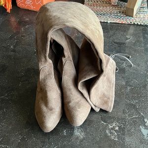 Over the knee brown boots